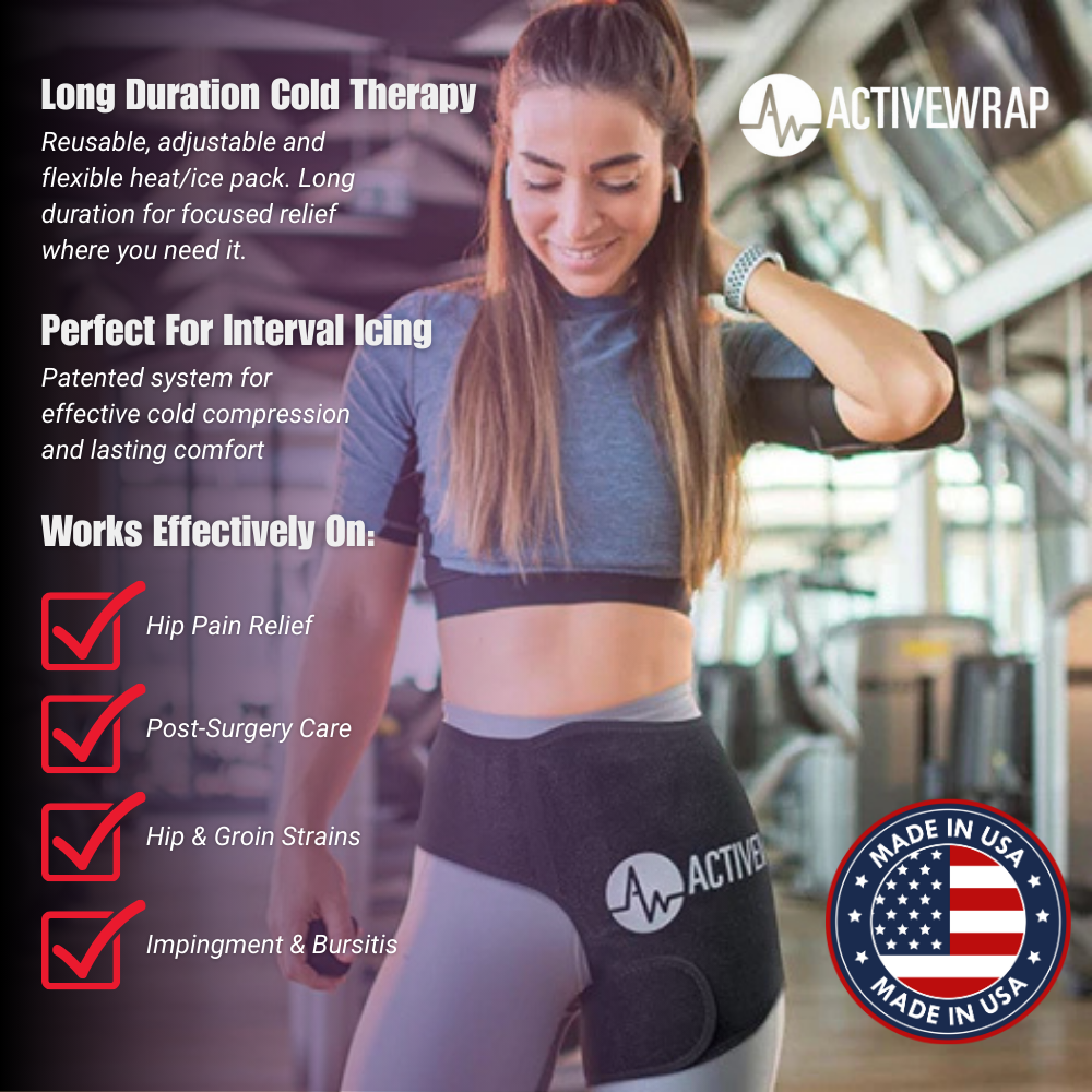 ActiveWrap® Pro 2-4 Hour Hip Ice Wrap w/ One (1) 10"x10" Long Duration Gel Pack