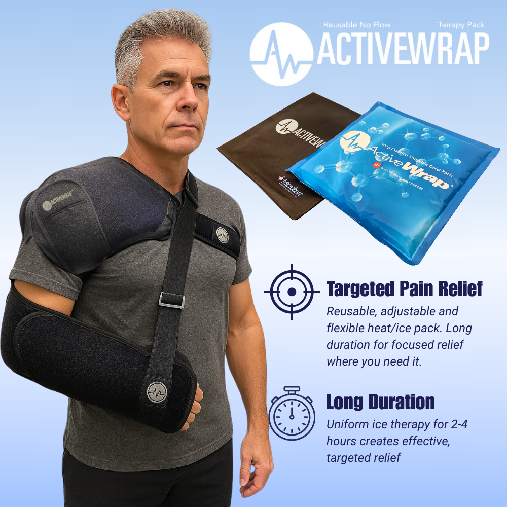 ActiveWrap® Pro 2-4 Hour Shoulder Ice Wrap w/ Two (2) 7"x10" Long Duration Gel Packs
