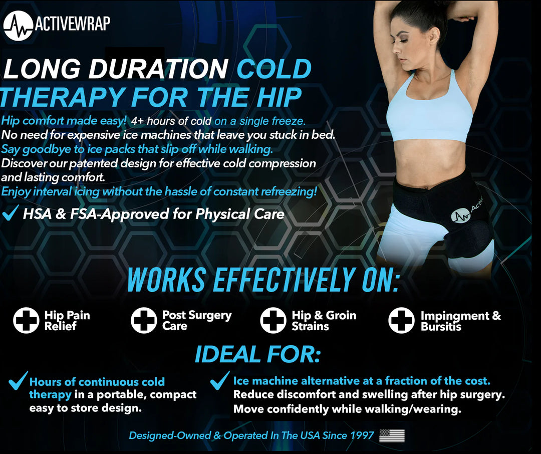 ActiveWrap® Pro 4+ Hour Hip Ice Wrap by Supply Cold Therapy at Active Wrap