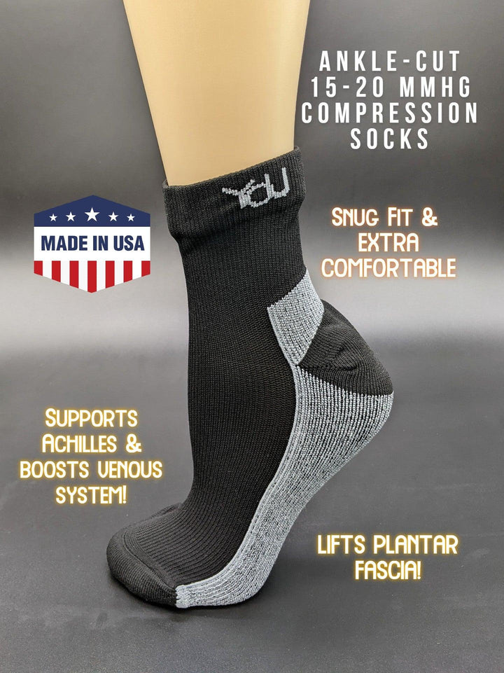 Cushioned 15-20 mmHg Compression Socks - Quarter Cut by Supply Cold Therapy at SupplyWear