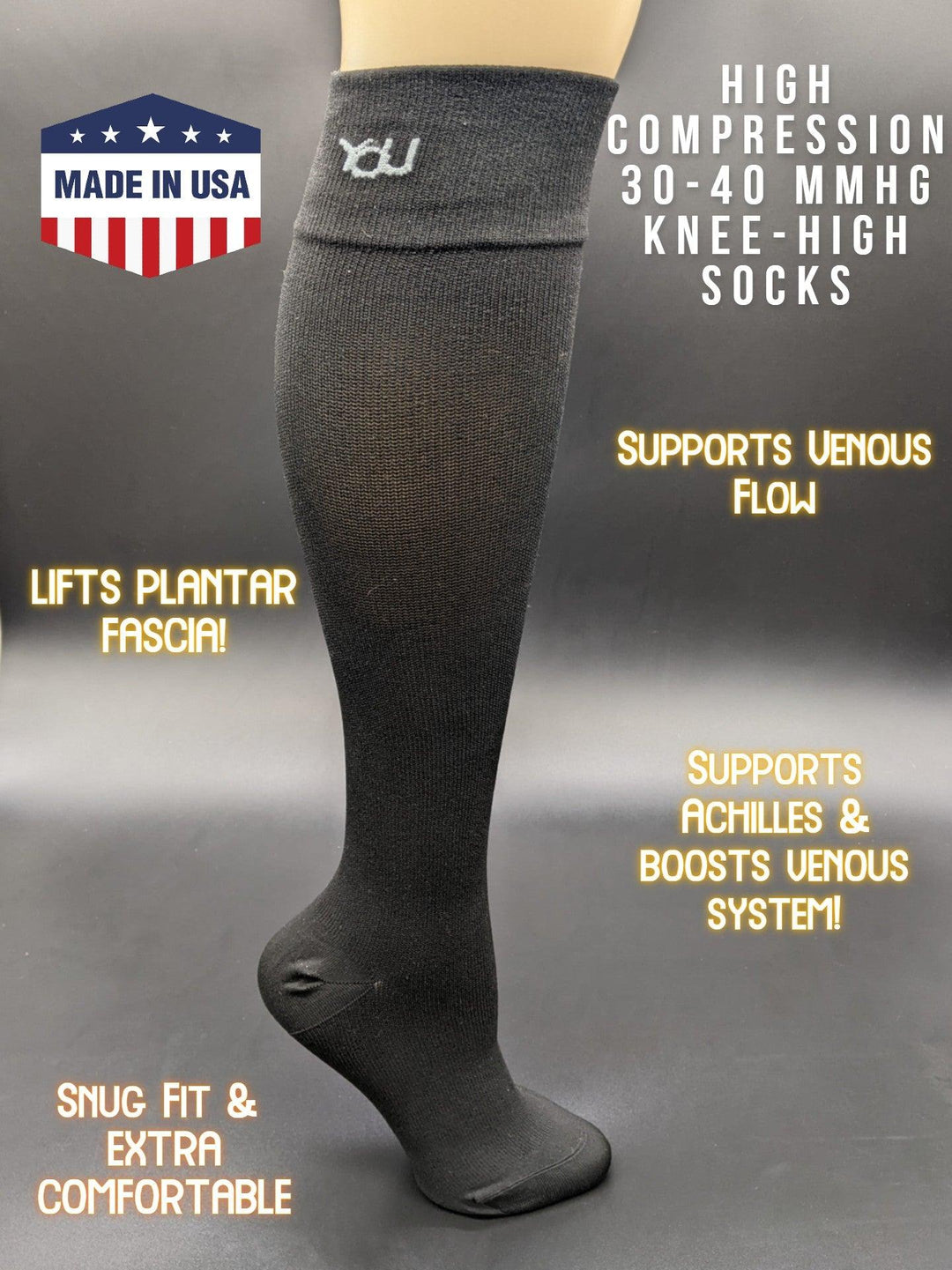 High Compression Socks 30-40 mmHg - Knee High by Supply Cold Therapy at SupplyWear