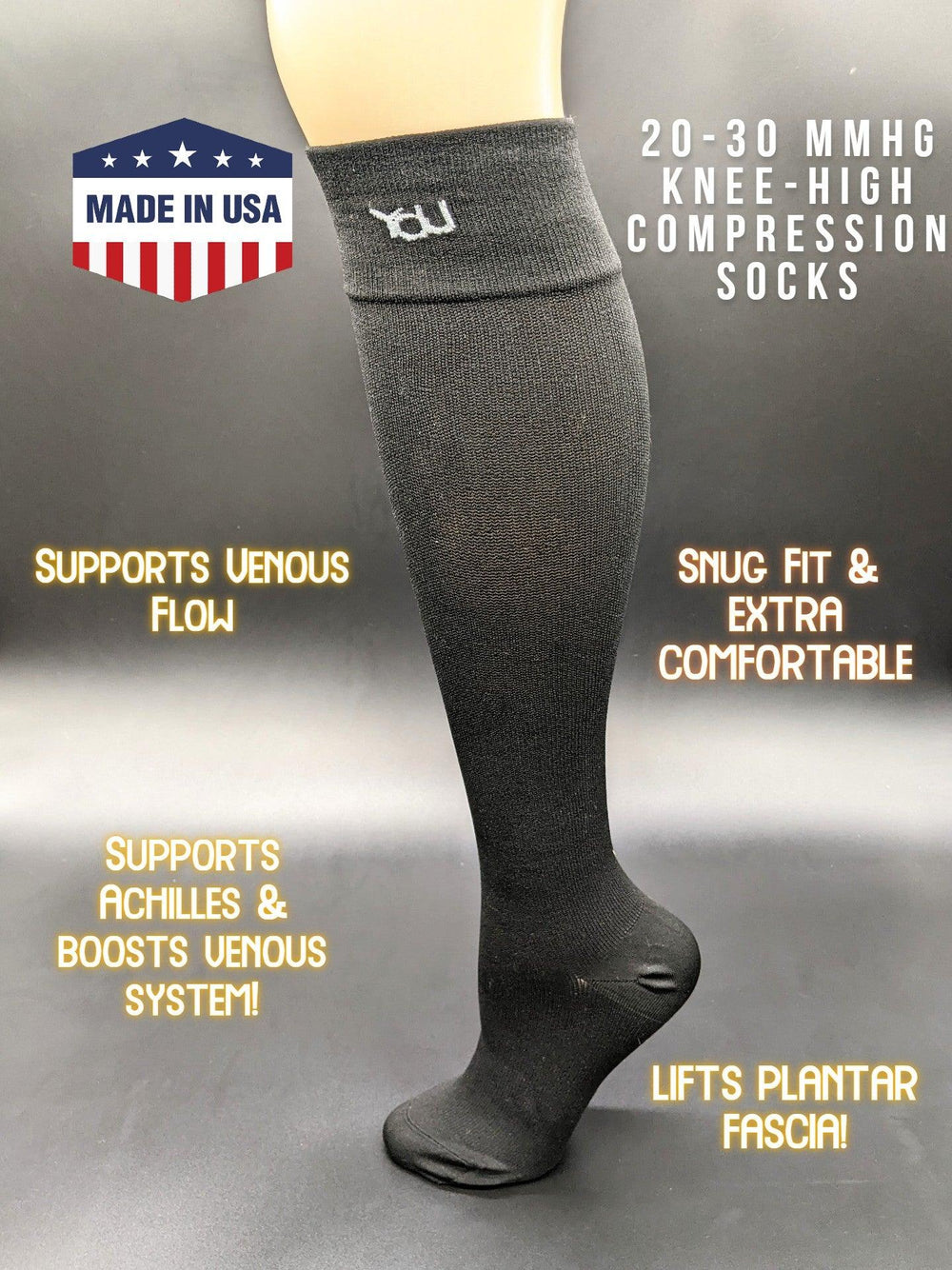 Medical Grade Compression Socks 20-30 mmHg - Knee High by Supply Cold Therapy at SupplyWear