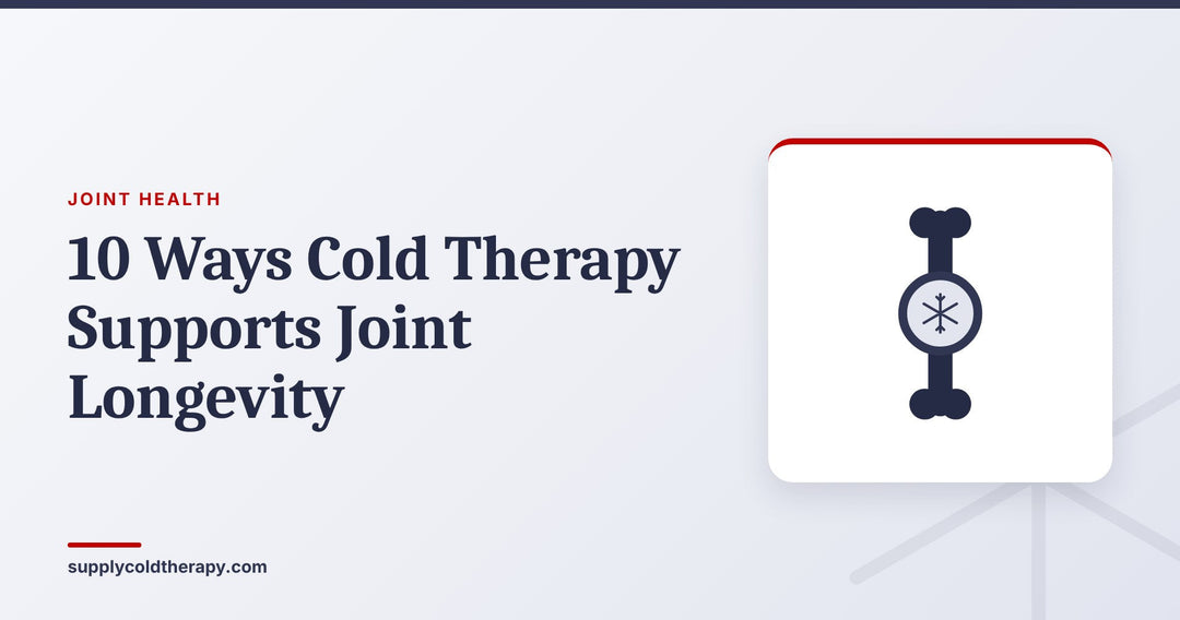 10 ways cold therapy supports joint longevity: joint with snowflake graphic from Supply Cold Therapy