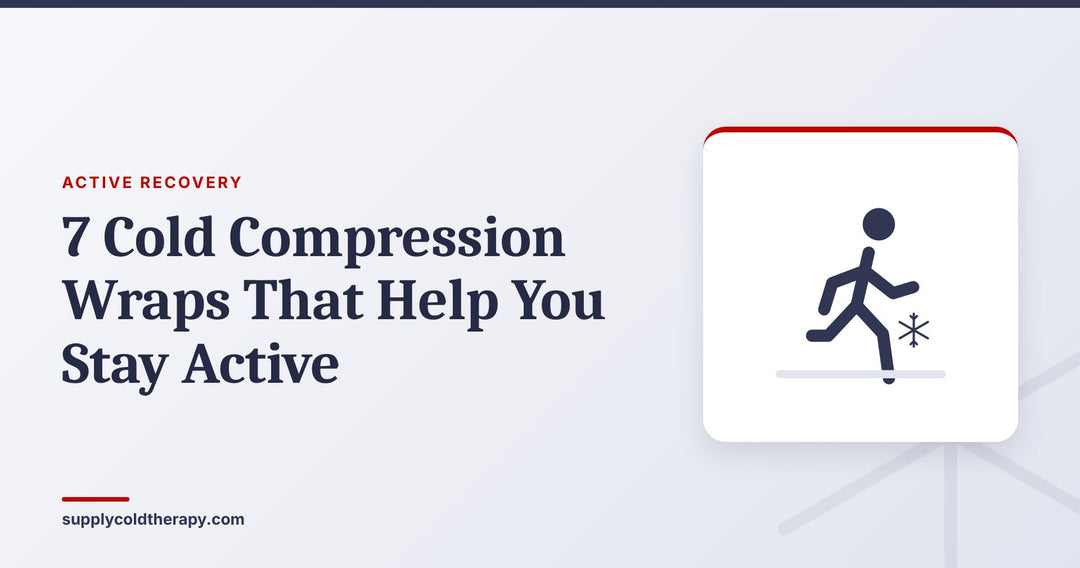 7 cold compression wraps for staying active: person running graphic from Supply Cold Therapy
