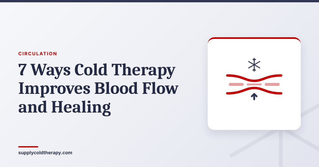 Cold therapy and blood flow: blood vessel and snowflake graphic from Supply Cold Therapy
