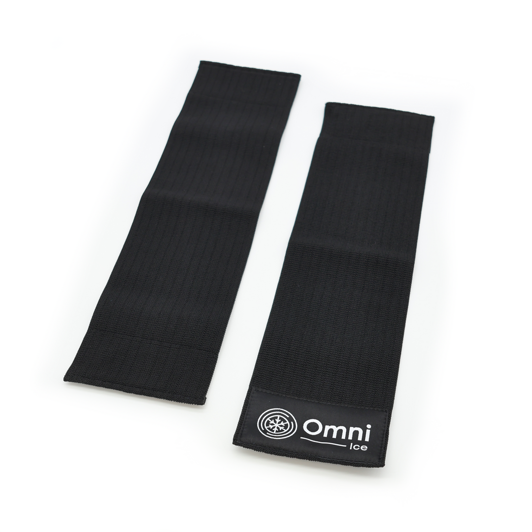 Omni Ice 15-inch universal cold therapy velcro straps, 2-pack, black, for cold pads