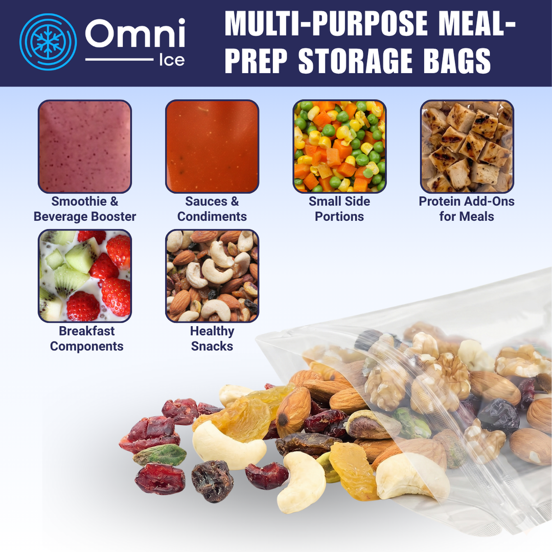 Meal-Prep Bags by Omni Ice™ Freeze & Reheat Variety Pack (12 bags 3 sizes)