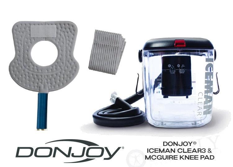 Donjoy® IceMan Clear3 Cooler w/ McGuire Knee Open Patella Pad by Supply Cold Therapy at Donjoy
